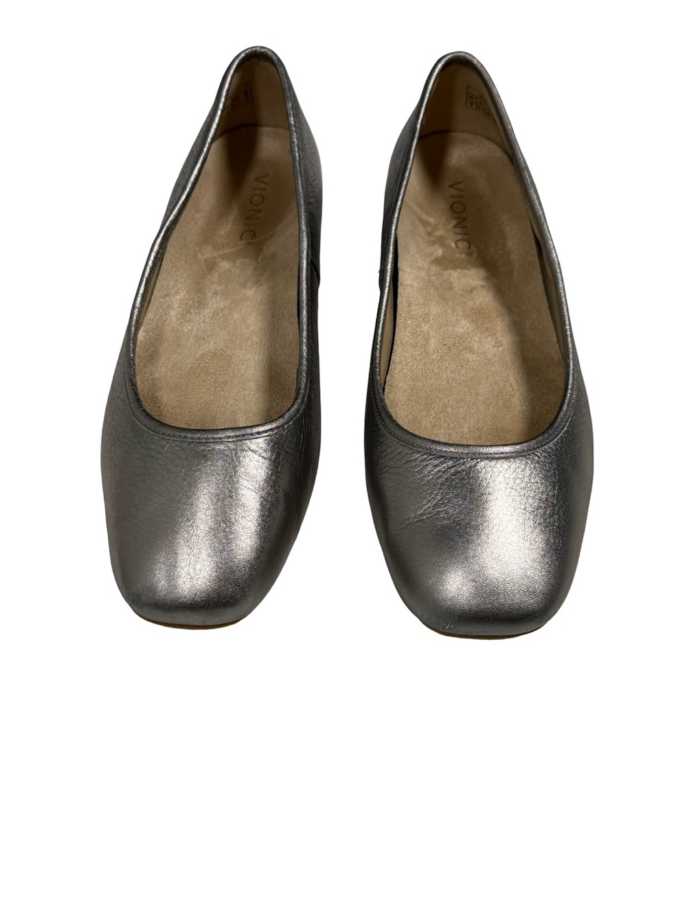 Vionic Orinda Ballet Flats Women Sz 9 Silver  Metallic Orthopedic Comfort Shoes - Picture 9 of 11